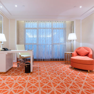 Alfombra roja de lana / nylon / PP para habitaciones de hotel Sala de estar Sala de dormir Pasillo Rezo a prueba de fuego