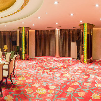 Alfombra roja de lana / nylon / PP para habitaciones de hotel Sala de estar Sala de dormir Pasillo Rezo a prueba de fuego