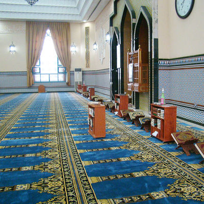 Alfombra de nylon suave de lana de Axminster para mezquita Sala de reuniones de oración Cobertura de suelo personalizada