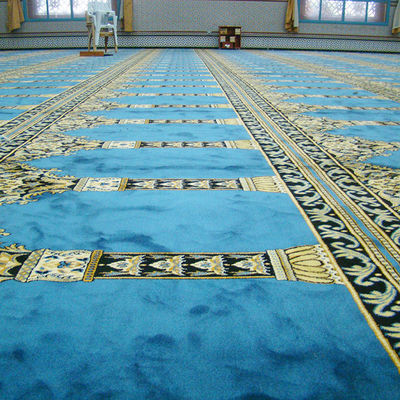 Alfombra de nylon suave de lana de Axminster para mezquita Sala de reuniones de oración Cobertura de suelo personalizada