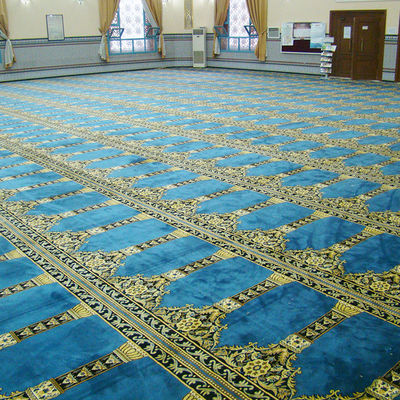 Alfombra de nylon suave de lana de Axminster para mezquita Sala de reuniones de oración Cobertura de suelo personalizada