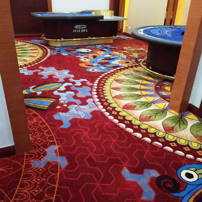 Alfombra impresa de 100% de nylon de color diseñado a medida para el piso del casino de Axminster