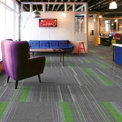 Tejas de alfombras comerciales para pisos de oficinas con soporte de nylon y betún de pila media