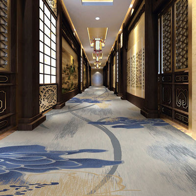 Patrón floral cortado pila hotel alfombra de pasillo para banquete de lujo casino personalización