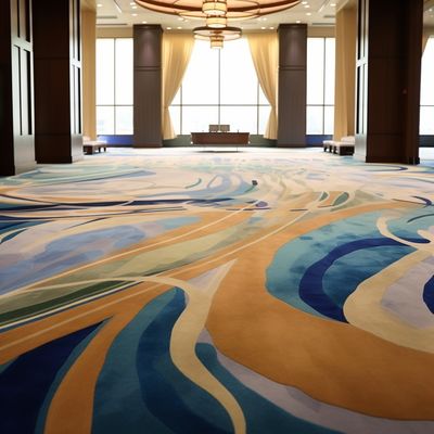 Alfombra de hotel Axminster antideslizante con tratamiento ignífugo y patrón abstracto