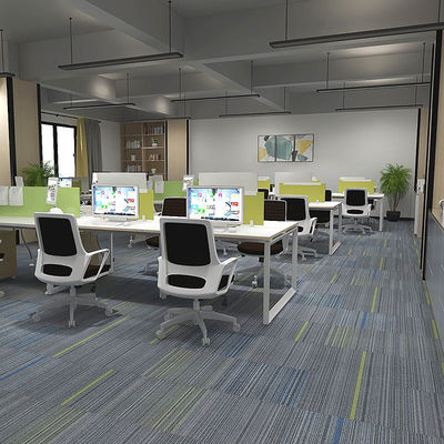 Sala comercial estilo moderno 600x600 azulejos de alfombra de PVC cuadrados con diseño hecho por máquina