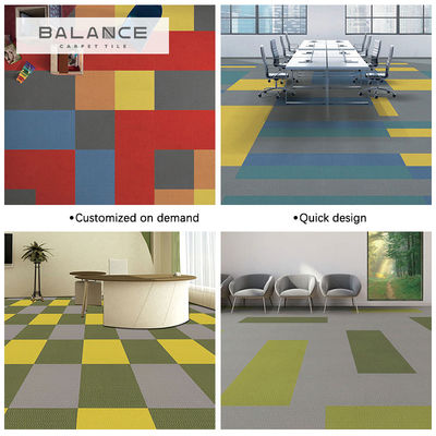 Moderno diseño colorido 50x50 azulejos de alfombra comercial a prueba de fuego para salas de conferencias