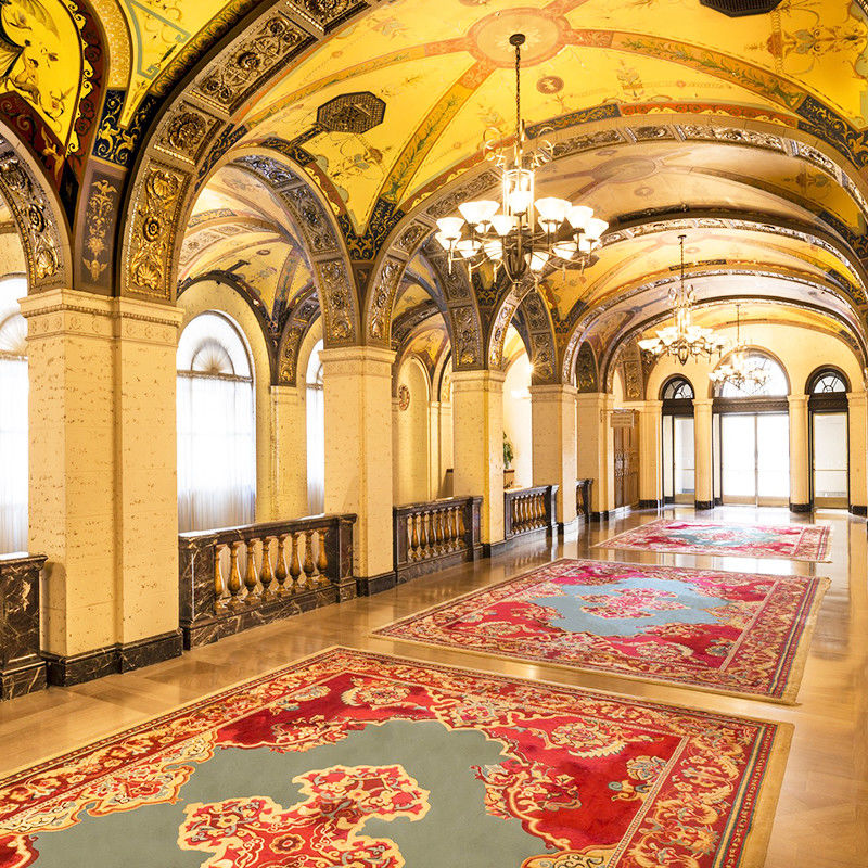 Alfombra de seda hecha a mano para pasillos de hoteles de 5 estrellas y habitaciones comerciales