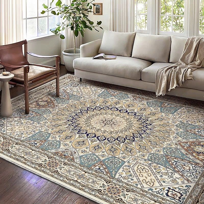 Alfombra decorativa de impresión a medida europea antimicrobiana para el piso de la sala de estar moderna