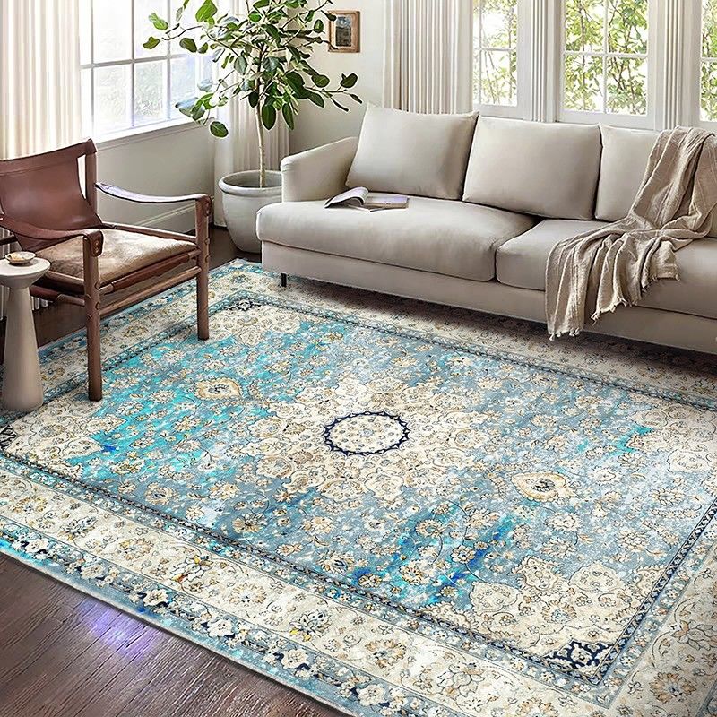 Decoración para el hogar Moderno Vintage Area de la sala de estar Alfombra de lavado de agua suave Alfombra grande