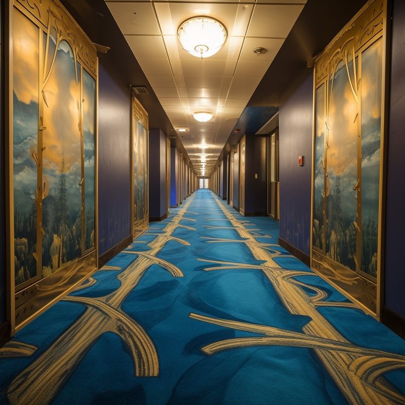 Alfombra de impresión de nylon de lujo para pasillos y habitaciones de hoteles de diseño moderno