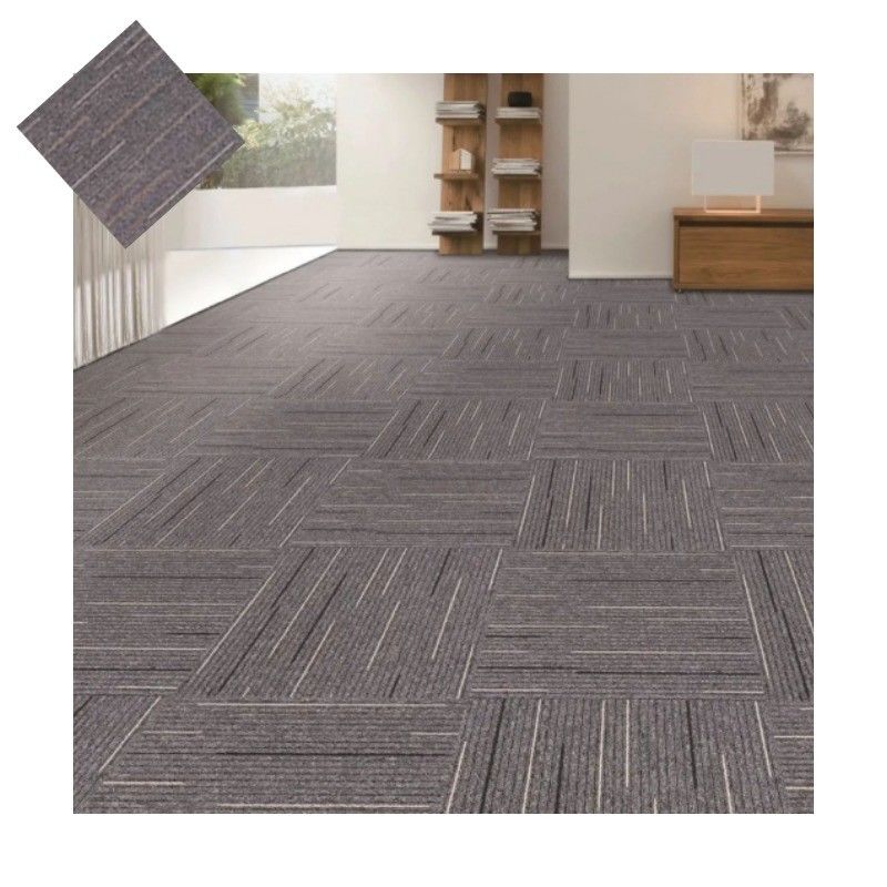 Tejas de alfombra Beijing 50x50 Hotel de lujo PP Jacquard Oficina comercial PVC piso antideslizante
