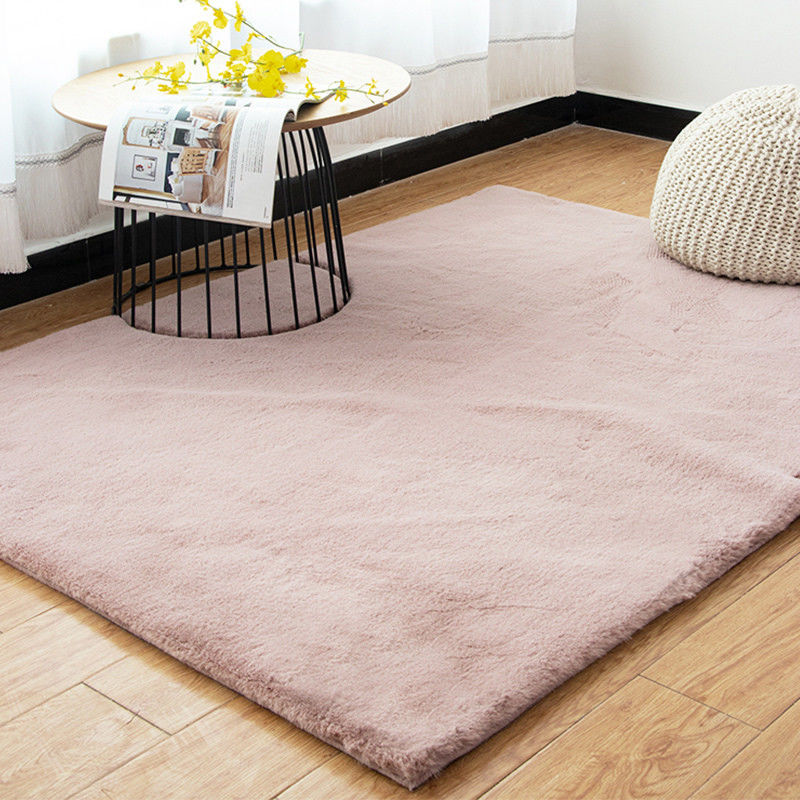 Abstract Patrón rosa de piel falsa alfombra de conejo suave de pila larga alfombra chapada para el salón