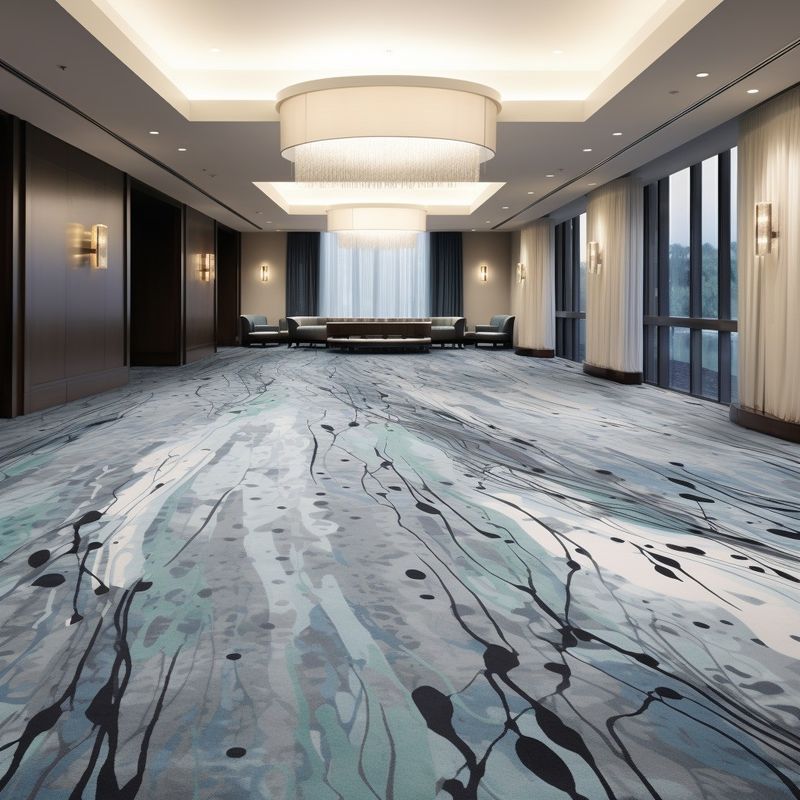 Hotel Lobby Corredor Rollo de alfombra en Silverstone Diseño impreso para hotel de lujo moderno