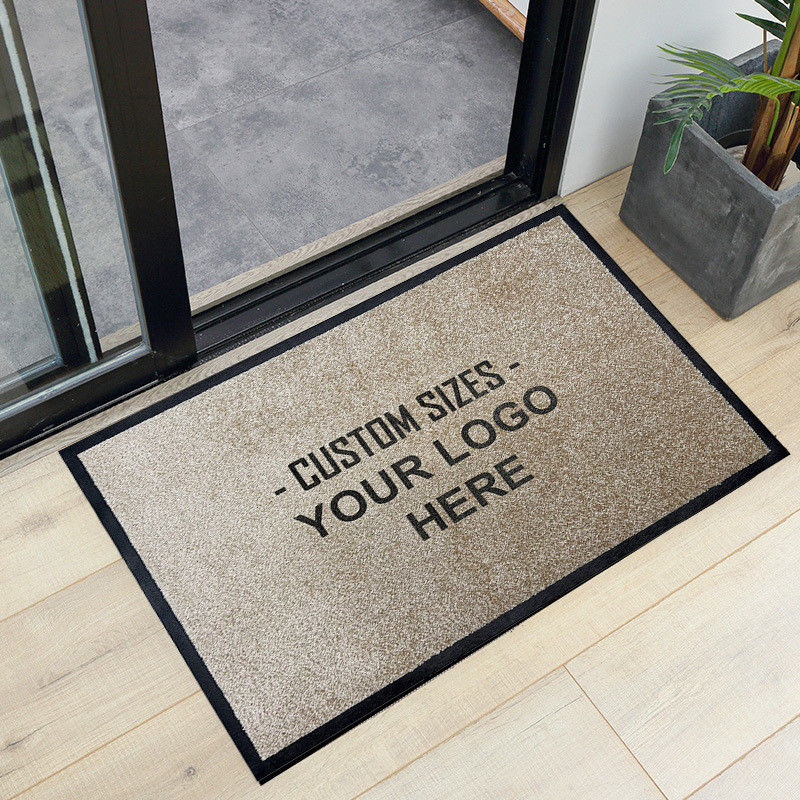 Alfombra rectangular personalizada Anti deslizamiento exterior de nylon Impresión de logotipo colchoneta de puerta para la entrada del hotel Star