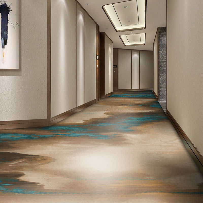 Alfombra de nylon de diseño de planta impresa en 3D personalizada a prueba de fuego y lavable para pasillos de hoteles