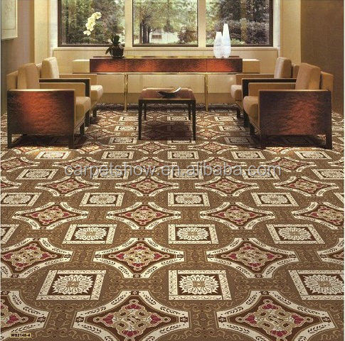 Color personalizado Wilton tejido 4m Roll Floral Patrón de pared a pared alfombra en 100% de nylon