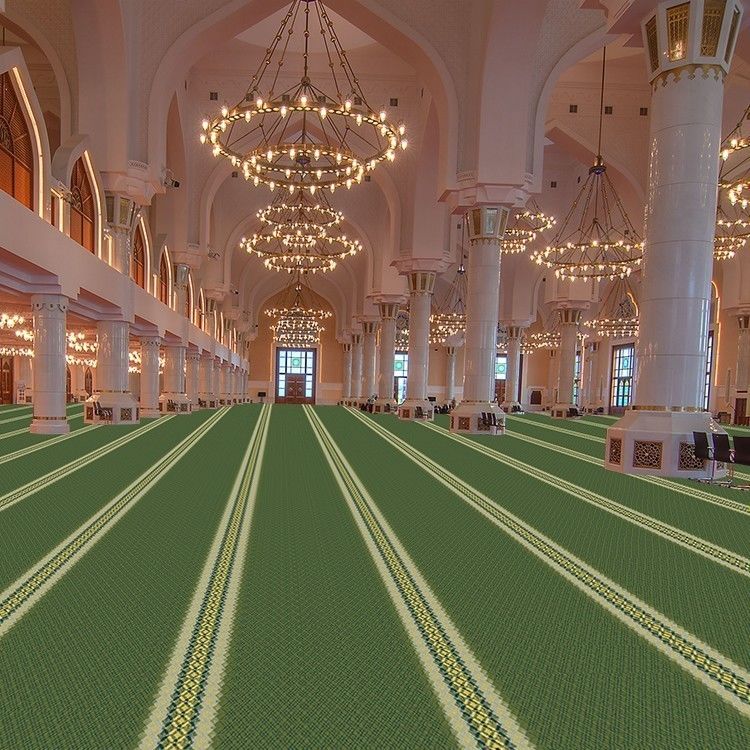 OEM ODM Sí 100% Impresión personalizada de PP Alfombra de mezquita para sala de oración 550g/m2