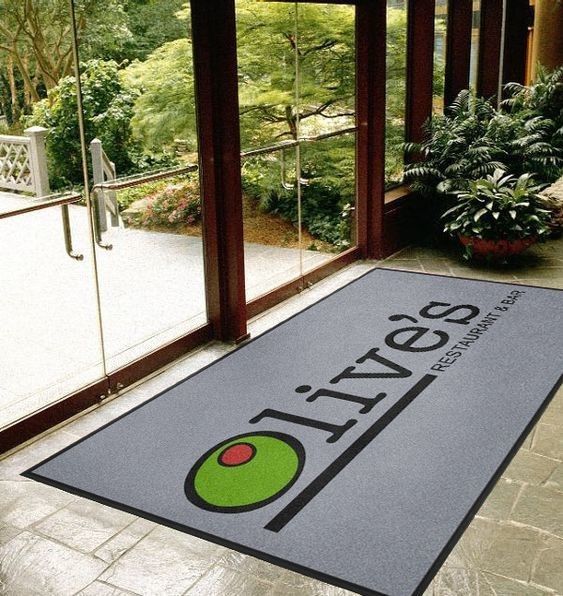 Decoración para el hogar Rectángulo Alfombra personalizada Impreso de logotipo Alfombras para la entrada interior al aire libre