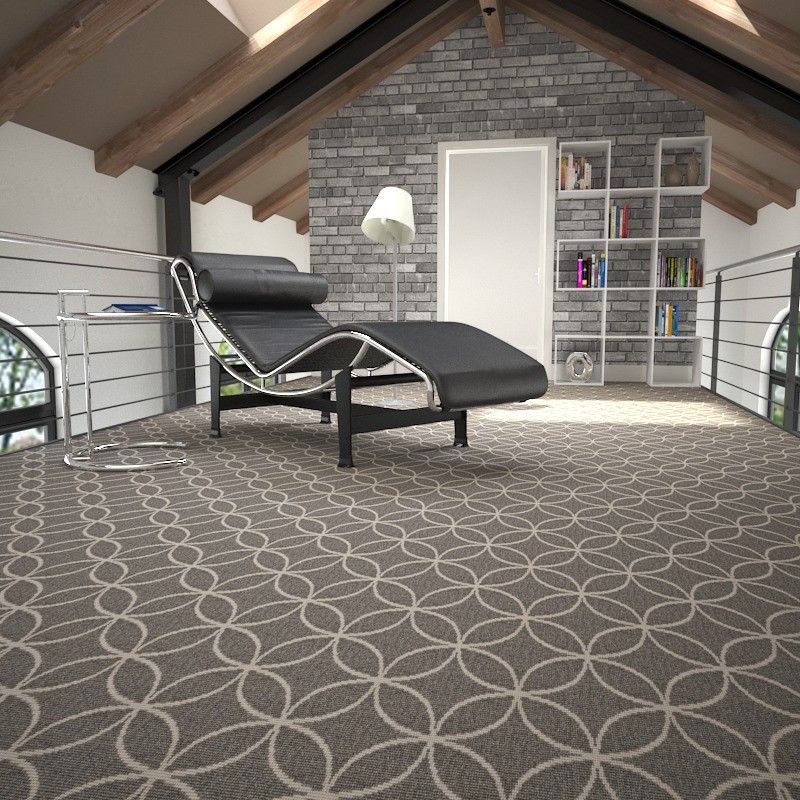 Moderno comercial de lana gris y alfombra de nylon para el pasillo de la habitación del hotel Diseño personalizado