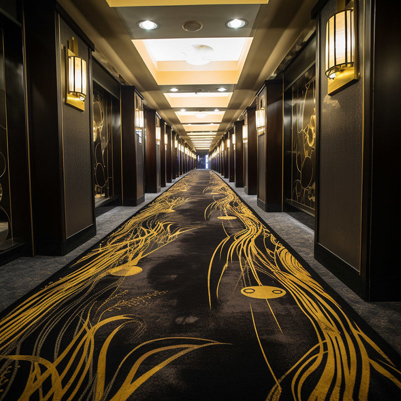 Alfombra de salón de banquetes impresa a medida en una mezcla de lana y nylon para la decoración del hotel