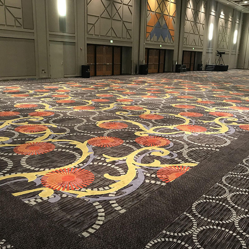 80% Lana 20% Nylon Stock Design Alfombra floral impresa para habitación de hotel en estilo moderno