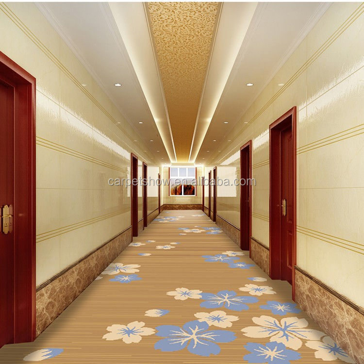 Apoyar Tamaños personalizados Alfombras de pasillo de hotel modernas con diseño de jacquard floral personalizado
