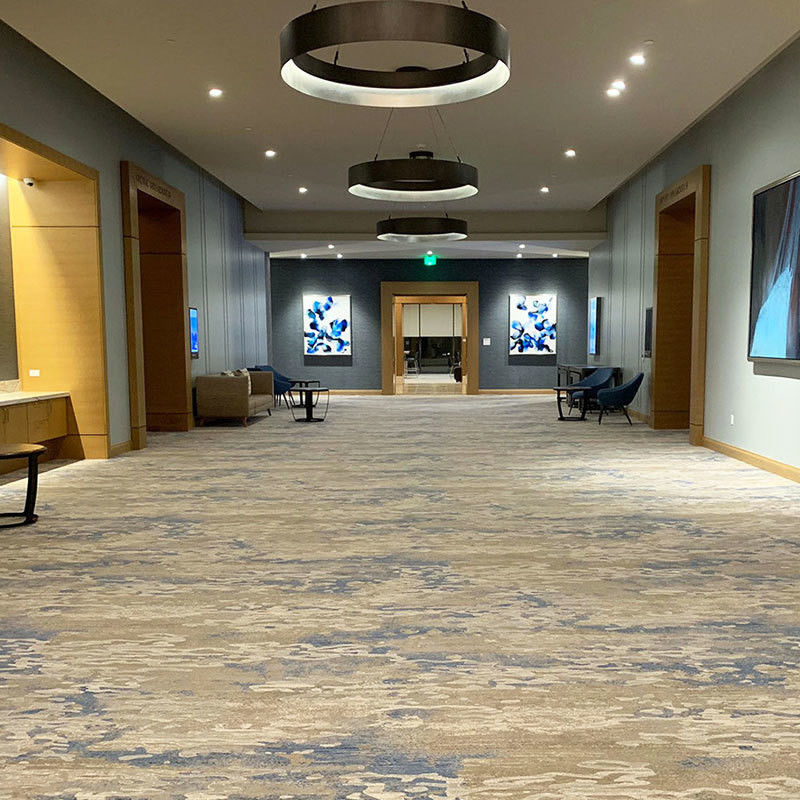Alfombra de nylon Axminster de diseño personalizado para pisos de hoteles de lujo en forma rectangular