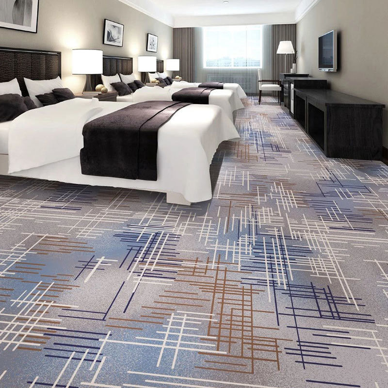 Alfombra en blanco impresa de nylon a medida para hoteles dormitorios pasillos coches y salones de banquetes