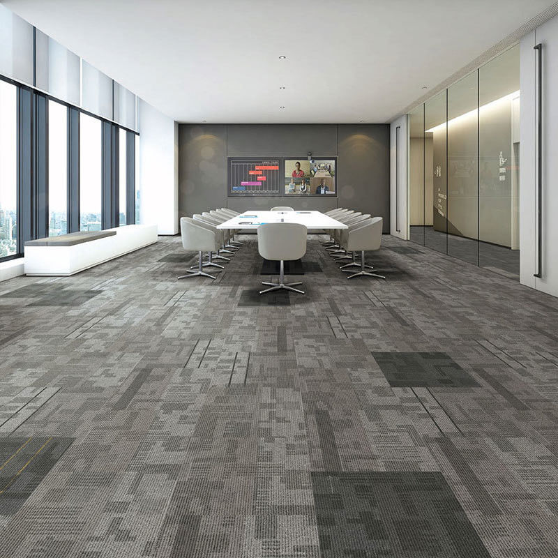 Salón comercial 50 X 50 Patrón de textura de nylon Moquete cuadrado Alfombras de alfombra para oficina