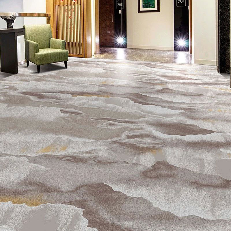 Cuarto de comedor Hotel Alfombra de tela ancha de nylon Moqueta púrpura impresa 4m 13.12ft