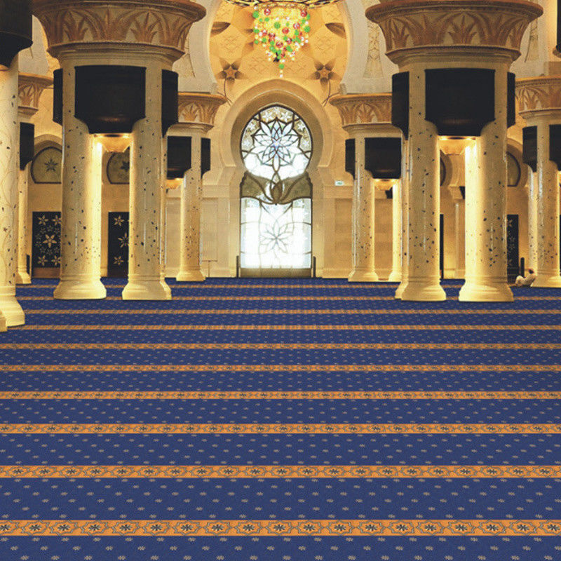 Alfombra de oración para restaurantes y mezquitas con respaldo de yute y PP y patrones personalizados 4 * 25 M Roll
