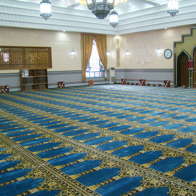 Alfombra de nylon suave de lana de Axminster para mezquita Sala de reuniones de oración Cobertura de suelo personalizada