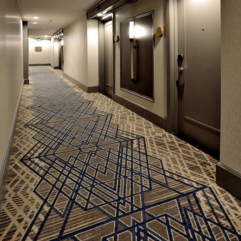 Moderno estilo patrón de rompecabezas de nylon Impresión de pared a pared Alfombras para hotel en blanco y negro